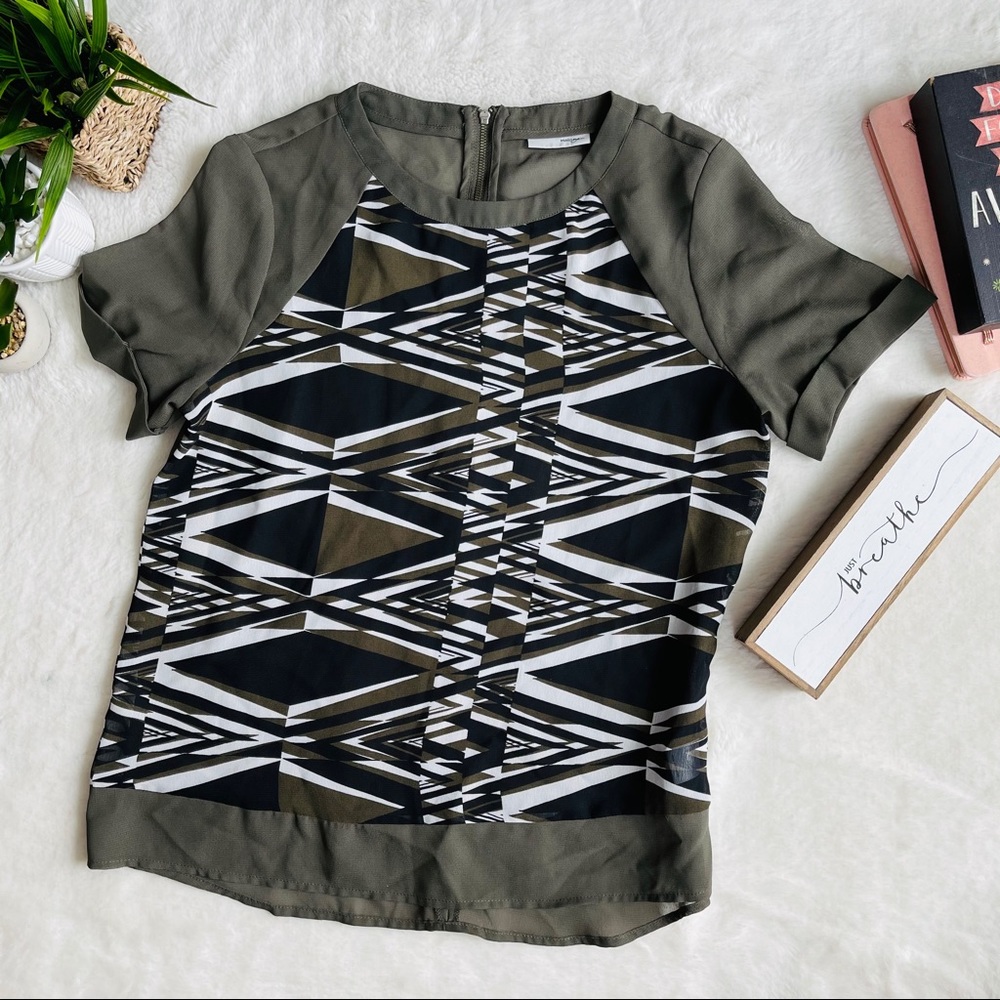 Halogen Sheer Short Sleeve Top